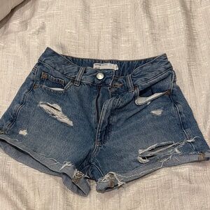 Garage Distressed Blue Jean Shorts